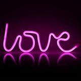 ZWOOS Neonlicht für Schlafzimmer - LED Leuchtschilder angetrieben von Batterie oder USB - Neonschild für Wand - Leuchtreklame für Party, Bar (Love)