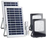 Luminea LED-Gartenstrahler Solar: 2er-Set Solar-LED-Fluter für außen, RGBW, 30 W, Fernbedienung, Timer (Solar.Flutlicht mit Fernbedienung)