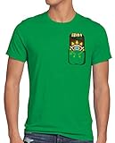 A.N.T. Sheikah Tafel Herren T-Shirt wild The Breath of SNES Ocarina link, Größe:3XL, Farbe:Grü