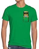 A.N.T. Sheikah Tafel Herren T-Shirt wild The Breath of SNES Ocarina link, Größe:3XL, Farbe:Grü