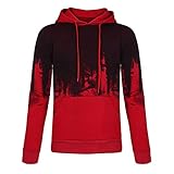 Poryu Herren Hoodie Pullover Hoodie Sweatshirt Sweatjacke Tops Mit Taschen Freizeit Langarmshirt Mit Tintenspritzer-Print Dunkelg