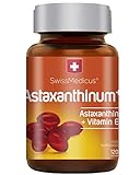 SwissMedicus Astaxanthin [Astaxanthinum+] - das stärkste Antioxidans mit Vitamin E, 4 mg Astaxanthin in 1 Kapsel - 120 Kapseln - Bark entsprechend der Dosierung von 2-3 Monaten - Schweizer Q