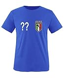 Comedy Shirts - WM 2014 - Italien - Wunsch - Kinder T-Shirt - Royalblau Gr. 122-128