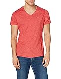 Tommy Jeans Herren TJM Slim Jaspe V Neck T-Shirt, Deep Crimson, S