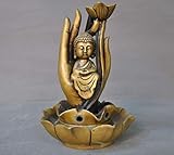 China Buddhismus Bronze Lotus kleine Sakyamuni Weihrauchbrenner Räuchergefäß Statue Home D