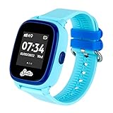 Spotter® Kinder Smartwatch mit GPS Tracker Kinder Uhr Blau für Jungen Roaming Prepaid SIM Karte SOS Alarm Anruf Sprachchat Wasserdicht IP67 Kompatibel App Android und IOS