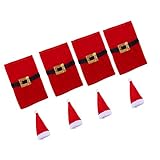 VALICLUD 8 Stück Santa Claus Weinflaschenabdeckung Weihnachtsmotiv Santa Anzug Und Hut Design für Weinflaschenhalter Home Weihnachtsdek