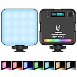 opamoo RGB LED Videoleuchte, LED Videolicht mit Eingebautem Akku, Mini Dimmbare LED Video Licht Flächenlicht 2500K-9000K, Kamera Licht Dauerlicht, Tragbar LED Fotolicht für DSLR Camcorder Smartp
