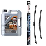 LIQUI MOLY 3707 Top Tec 4200 5W-30 5 l & Bosch Scheibenwischer Aerotwin A187S, Länge: 600mm/450mm – Set für Frontscheib