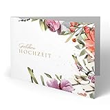(10 x) Goldene Hochzeit Einladungskarten Goldhochzeit 50 Jahre Einladung - F