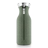 EVA SOLO – Kühlschrankkaraffe. Skandinavisches Design. 1 Liter. Borrosilikat-Glas, Edelstahl, Silikon. spülmaschinenfest. 100% tropffrei (Cactus Green, Glas, Edelstahl & Silikon)