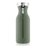 EVA SOLO – Kühlschrankkaraffe. Skandinavisches Design. 1 Liter. Borrosilikat-Glas, Edelstahl, Silikon. spülmaschinenfest. 100% tropffrei (Cactus Green, Glas, Edelstahl & Silikon)