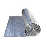 Ertiq Isolierfolie Selbstklebend, Aluminiumfolie Isolierungsfolie Wärmehaltung Folie Wärmehaltung Heizkörpers Doppel Aluminium Blase Isolation Folie Thermal(Size:1x5m/3.2x16.4ft)