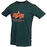 ALPHA INDUSTRIES Basic Logo T-Shirt Logo Shirt (L, Dark Petrol)