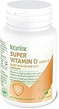 Naturline® Super Vitamin D3 2000 IU |120 Kapseln, 1 jeden zweiten Tag |Hohe Dosis in gut resorbierbare Form | Sonnen Vitamin | Unterstützt Knochen, Zähne, Muskel und das Immunsy