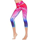 XUNHOU Trainings Hosen Laufen Yogapants,Hohe Taille Bedruckte Yogahose,hüfthebende hochelastische Fitnesshose-C_M,Hohe Taille Sporthosen Sup