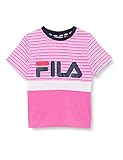 FILA Jungen KIDS UNISEX TOM AOP blocked tee T-Shirt, super pink-Bright White, 122/128