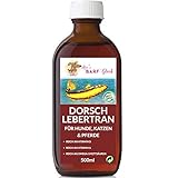 Rosi's Barf-Glück Premium Dorschlebertran für Hunde Katzen & Pferde 500ml – 100% Natürliches Fischöl mit Omega-3-Fettsäuren & Vitaminen – Lebertran Hund perfekt fürs Barf – Lebertran für T