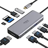 Docking Station Displayport USB C Dual HDMI Adapter 9 in 1 USB C Hub DP Laptop Dockingstation Dual HDMI Monitor mit 2 HDMI/DisplayPort PD 100W USB 3.0/USB 2.0 SD/TF Kartensteckplatz für MacBook