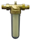Sanitop-Wingenroth Hauswasserfilter AV-16 | Filtration von Trink- und Brauchwasser | Wasserfilter mit 2 Außengewinden in 1 Zoll | Nenndruck PN 16 bar | DVGW | Messing | Kunststoff | 14322 6