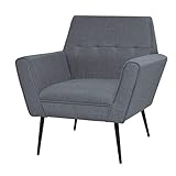 vidaXL Sessel Relaxsessel Clubsessel Polstersessel Armsessel Loungesessel Fernsehsessel Stoffsessel Hellgrau Stoff Holzrahmen Stahlb