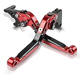 YZF R6 Einstellbar Bremskupplungshebel CNC Aluminium Für Yamaha YZF R6 YZF-R6 2017-2020(Rot+Schwarz+Rot+Schwarz）