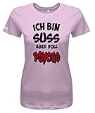 Jayess Ich Bin süß Aber voll Psycho - Damen T-Shirt in Rosa by Gr. XL