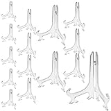 15 Pieces Plastic Easels, YuCool Stand Holder 4Inch/5 Inch/ 6 Inch/ 7 Inch/ 8 Inch Tall for Display Pictures at Weeding Party Home Decoration-C