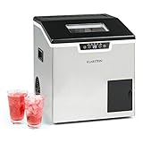 Klarstein Icefestival Cube Eiswürfelbereiter, 400 W, 12-20 kg/24h Eiswürfel, Eisfach: 1,9 kg, Wassertank: 1,8 l, 3 Größen: S, M, L und Crushed Ice, Touch, Wasseranschluss via Schlauch, E