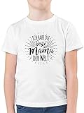 Statement Sprüche Kinder - Ich Habe die Beste Mama der Welt - 116 (5/6 Jahre) - Weiß - Kinder t-Shirt Mama sprüche - F130K - Kinder Tshirts und T-Shirt für Jung