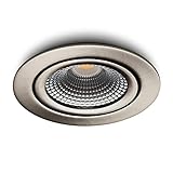 Ledisons LED Einbaustrahler 230v 23mm Flach Dimmbar 75mm IP44 Wasserdicht, CRI90, 5 Jahre Garantie, LED Spot Deckenspots Einbauleuchten Einbauspots, Vivaro Edelstahl, 3W, Extra Warm-weiß 2200