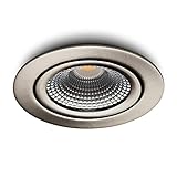 Ledisons LED Einbaustrahler 230v 1W, 23mm Flach, Dimmbar Ø75mm IP44 Wasserdicht, CRI90, 5 Jahre Garantie, LED Spot Deckenspots Einbauleuchten Einbauspots, Vivaro Edelstahl, Extra Warm-weiß 2200