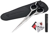 DREI SCHWERTER - Rostfreie professionelle Haarschere Friseurschere im Etui, NEU mit Kamm und T