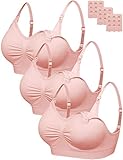 FeelinGirl Damen Bügelloser Schwangerschafts-BH Adèle - Soutien-gorge d'allaitement sans armatures XL: 80D-85C Rosa / 3PCS