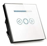 EU Standard 500 W LED Licht Dimmer Schalter Tempered Crystal Glasscheibe Touch Lichtschalter Dimmer (Weiß)