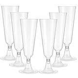 YAIKOAI 12 Stück Kunststoff-Champagnerflöten Einweg-Champagnergläser aus transparentem Kunststoff, für Getränke, Cocktails, Parfaits, Dessertbecher für Partys, Hochzeiten, B
