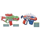Hasbro F0807F03 Nerf DinoSquad Rex-Rampage motorisierter Blaster, 10-Dart Clip-Magazin, 20 Nerf Darts & DinoSquad Stego-Smash Dart-Blaster, 4-Dart Aufbewahrung, Spannhebel, 5 Nerf D