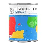 Lignocolor Buntlack - Grundierung & Decklack für den Innenbereich - in vielen Farbtönen verfügbar (750 ml, Seidenmatt, Rot)