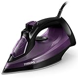 Philips Dampfbügeleisen 5000 Series DST5030/80-2.400W, konstante Dampfleistung von 45 g/Min, 180g Dampfstoß, SteamGlide Plus Bügelsohle, Vertikaldampf, lila/schw