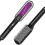 Haarglätter Bürste Ionischer, Glättbürste PTC Keramikheizung Frizz-Free Elektrischer Glättungbürste Glätteisen Haarbürste Auto Abgeschaltet Haarglättungsbürste Kamm 7 Temperaturmodi Hair Straig