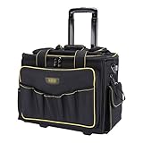 Werkzeugbeutel/Werkzeugkoffer Oxford Tuch und PE Partition Tragbare Rollen Werkzeugkasten Werkzeug Organizer 35 Taschen Tool Box-Speicherlösung for raue Baustellenbedingungen Werkzeugk