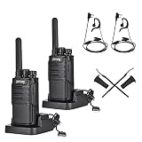 pofung Walkie Talkie Professionelle PMR446 baofeng Funkgeräte 88E/888S16 Kanäle Langstreckenradios1500 mAh Aufladbare walki talki,Sprechfunkgerät mit LED Taschenlampe & Headset (2 Stück)