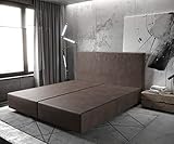 DELIFE Boxspringgestell Dream-Well Lederimitat Dunkelbraun180x200 Bettg