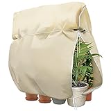 Digiroot Winter Pflanzenschutz, Winterschutz für Kübelpflanzen Frostschutz Kübelpflanzensack aus Vlies 100% Biologisch Kübelpflanzenschutz Pflanzenschutzhaube für Pflanzen 240x200cm, 80 g/m², Beig