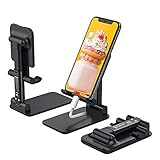 Anozer Handy Ständer faltbar, Schreibtisch Handy Halterung höhenverstellbar, Handyhalterung Multiwinkel kompatibel mit iPhone 13/13 ProMax/13 Pro/12/12 ProMax/12Mini/11 Pro/X/8, Samsung S21/S20/S10/S8