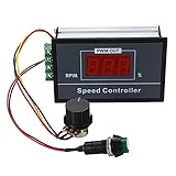 RUIZHI DC-Motordrehzahlregler DC 6-60 V, 12 V, 24 V, 36 V, 48 V, 30 A, PWM Speed (PWM), stufenloser Drehzahlregler, Motordrehzahlregler mit Start-Stopp-S