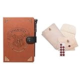 Grupo Erik Harry Potter Notebook - Notizbuch mit Zauberstab Kugelschreiber - Tagebuch A5 & Briefpapier-Set Harry Potter Briefpapier mit Hogwarts Logo - 20 Blatt A5-Notizpapier, 10 Briefumschläg