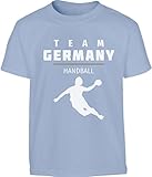 Team Germany Handball Fan Shirt Olympische Spiele Kinder T-Shirt 128 Hellb