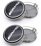 4 Stück Auto Radmittel Hub Caps Radnabenkappen Nabendeckel Radnabendeckel, für Mercedes-Benz AMG Emblem Car W