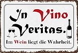 Metall Schild 20x30cm In Vino Veritas Wein Sprüche Tin Sig